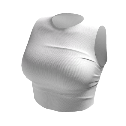 Basic simple crop top shirt White
