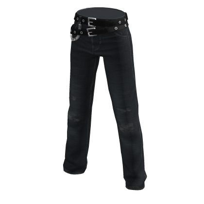 Y2K Emo Denim Jeans w/ Belts