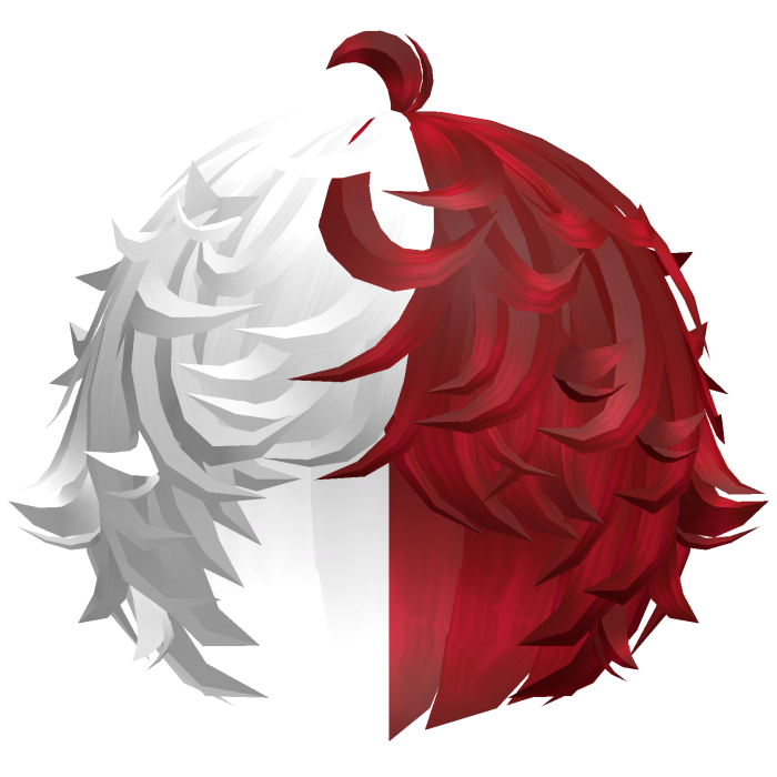 cute red&white kawaii messy lamb curly wavy