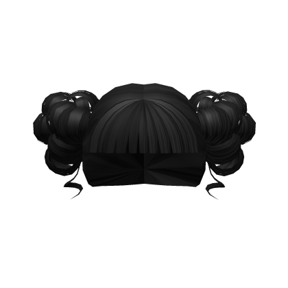 ♡ : black curly kawaii anime hair 2 Roblox item