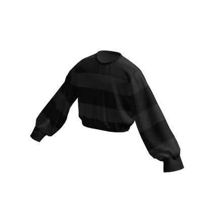 Black Striped Cropped Sweater