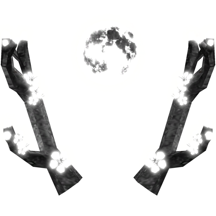 [🌟 Animated + Glow] White Moon Sakura Antlers 