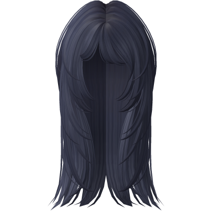 layered anime moe emo messy long hair (blue) Roblox item