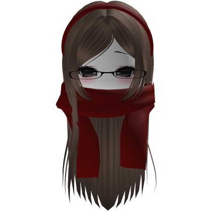 Warm Fall Brown Hair w/ Glasses Headband & Scarf