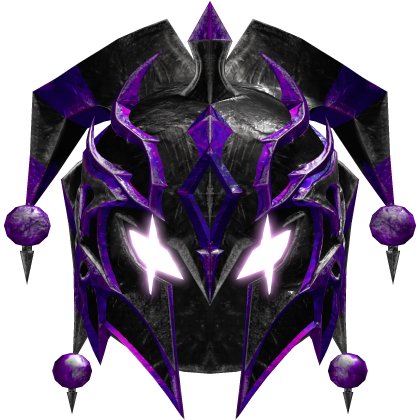 Purple Glowing Jester Knight Helmet