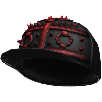 Black & Red Spiky Punk Cap - Roblox