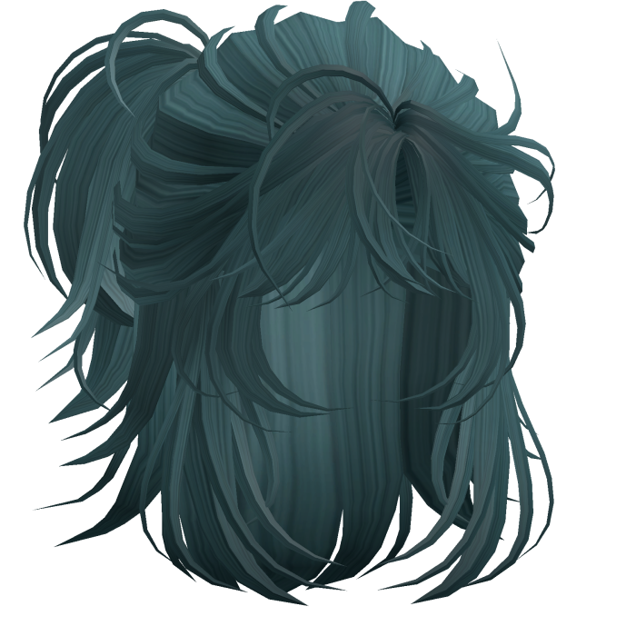 Anime Androg Wolfcut Ponytail Teal