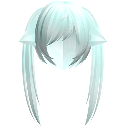shy silly emo moe pigtails with tufts in blue miku Roblox item