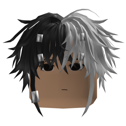 Messy Layered Hair w/ Cuffs (Black/Silver)
