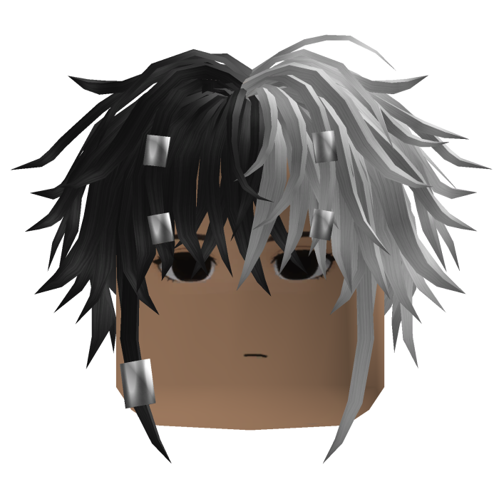 Messy Layered Hair w/ Cuffs (Black/Silver)