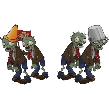 Zombie Horde - Plants vs Zombies PvZ Cutout