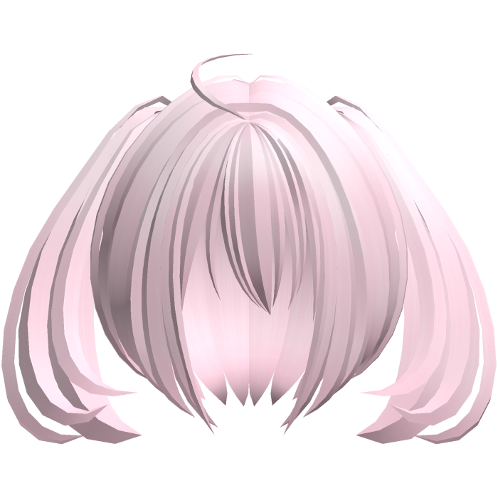 2000s moe short fluffy side ponytails pink