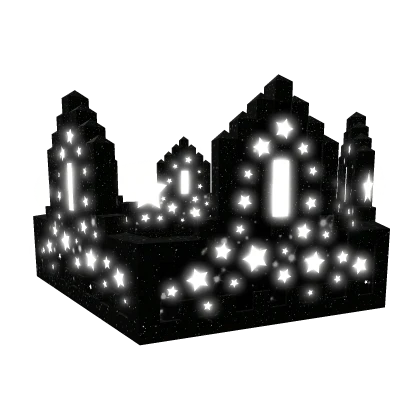 [EMISSIVE] Black and White Star 8-Bit Crown Roblox item render