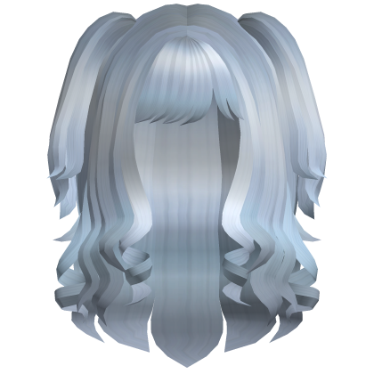 Cute Swirly Curled Pigtails (Sky Blue)