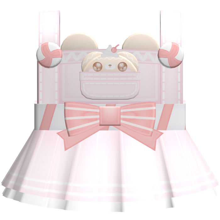 kawaii cutesy kuma bear candy cane dress in beige