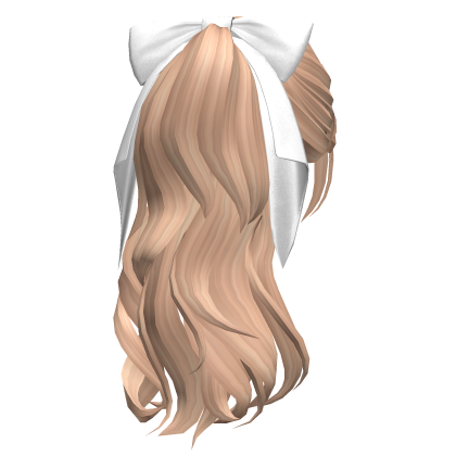Cute Curly Ponytail Hair w/ Bow (Honey Blonde) Roblox item