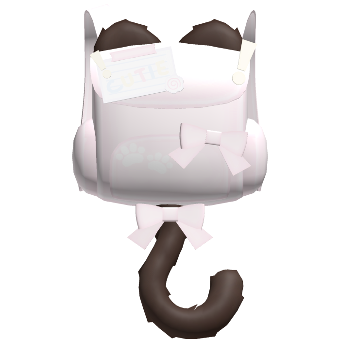 ♡ kawaii pink kitty backpack w brown tail