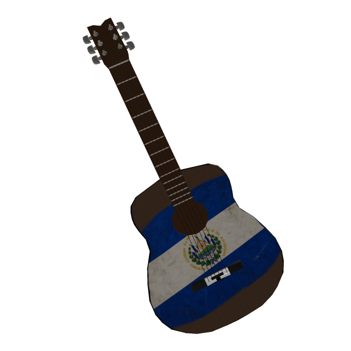 Guitarra con la Bandera de El Salvador