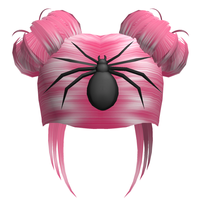 Messy Space Buns Hair w/ Spider (Pink)