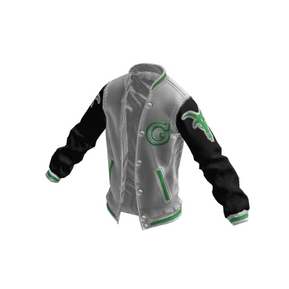 College Jacket | White Black Jade