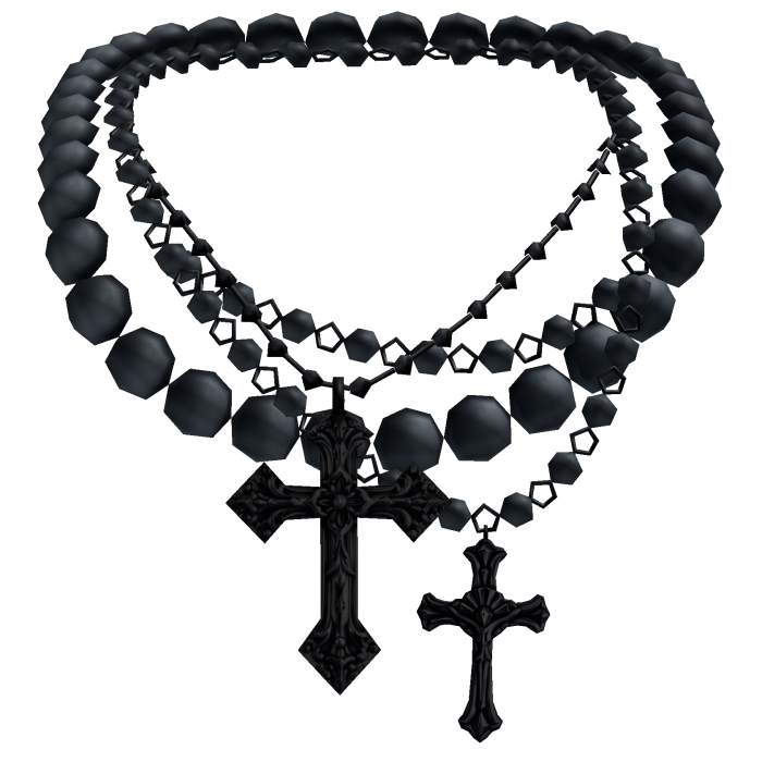 Goth Pearl Layered Jesus Cross Necklace Rosary