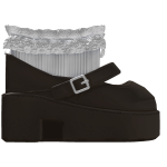 Brown Doll Platforms Low - Right Shoe Accessory