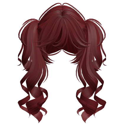Cute Long Curly Pigtails (Red) Roblox item
