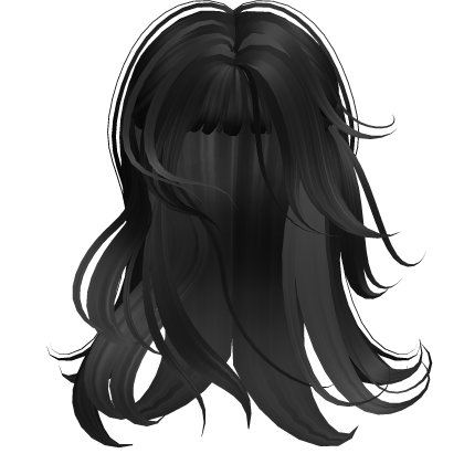 Windy Layered Anime Girl Hair (Black) Roblox item