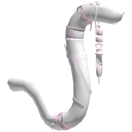White Pink Medic Nurse Cat Tail Roblox item