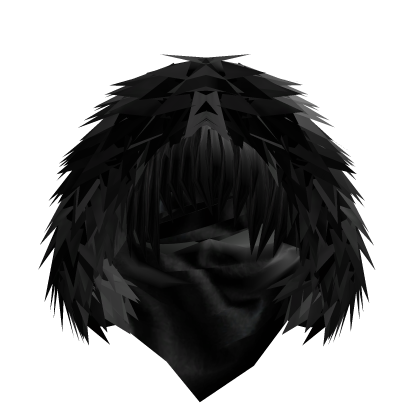 Black Blind Fur Hood Mask Vkei Hair Roblox item