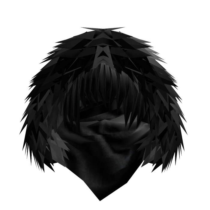 Black Blind Fur Hood Mask Vkei Hair