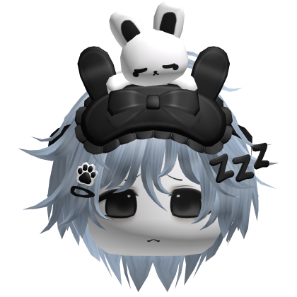 Moe Sleepy Cute Bunny Anime Boy Hair Blue