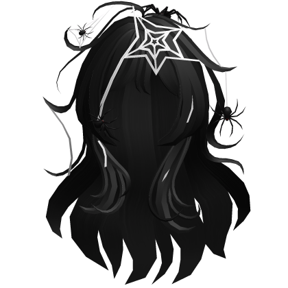 Black Messy Spider Web Halloween Hair Roblox item