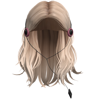 Gold long hair with headphone