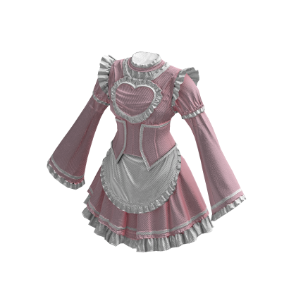 Maid Dress Cute Anime Classic Ruffle Pink & White
