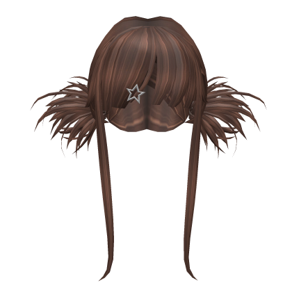 Spikey Y2K Buns With Bangs Brown Roblox item
