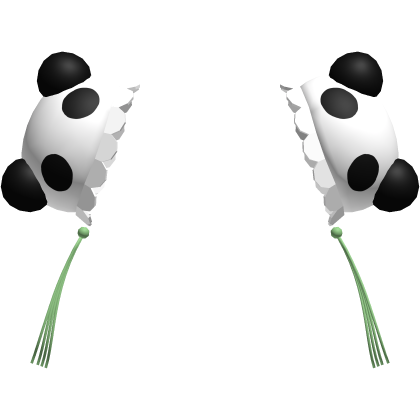 ʚ kawaii chinese black white odango panda buns パンダ Roblox item
