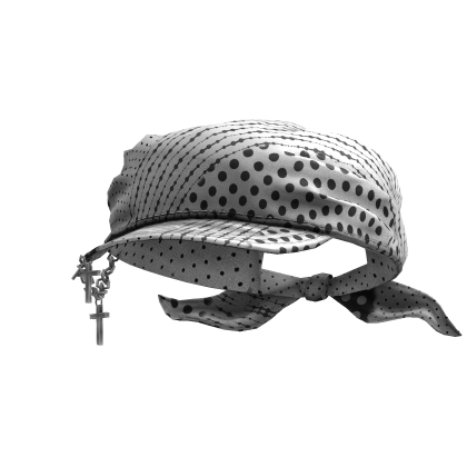 Cadet Grunge Y2K Tied  Cap (White Polka Dot) Roblox item