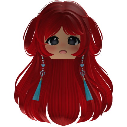 cute fluffy cat hair emo y2k (Red) Roblox item