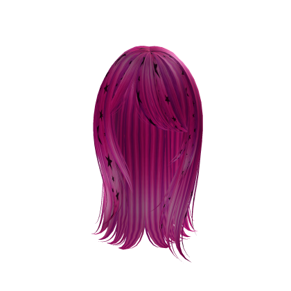 Hot Pink Y2K Emo Star Pattern Hair Roblox item