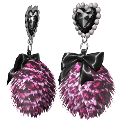 Cute Hime Gyaru Fluffy Leopard Earrings Pink Black
