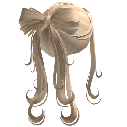 Elegant bow pony tail in light blonde Roblox item
