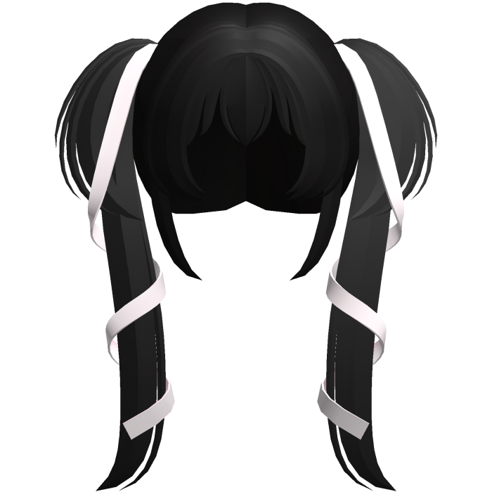 black dolly ribbon laced long pigtails