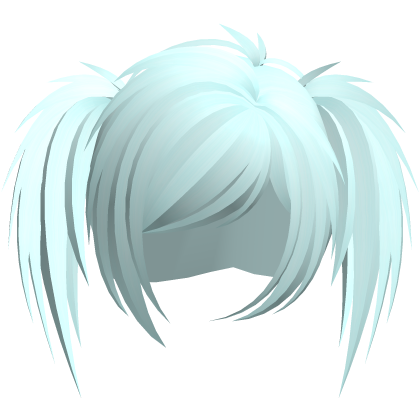 emo scene vkei choppy ponytails teal