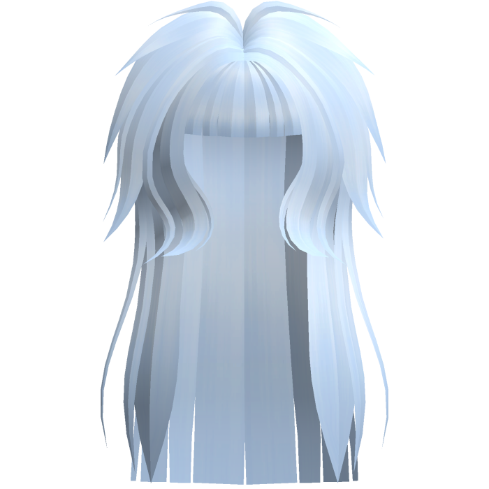 Long Emo Blue Messy Shaggy Hime Hair
