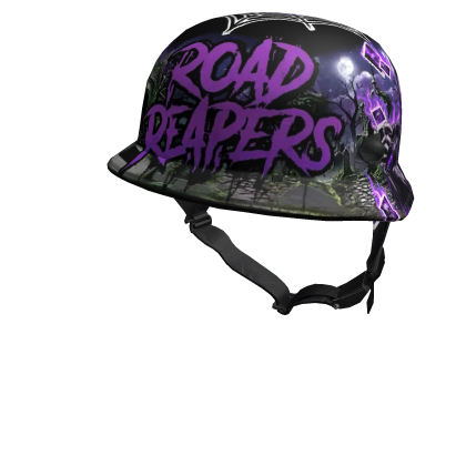 Black and Purple Road Reapers helmet