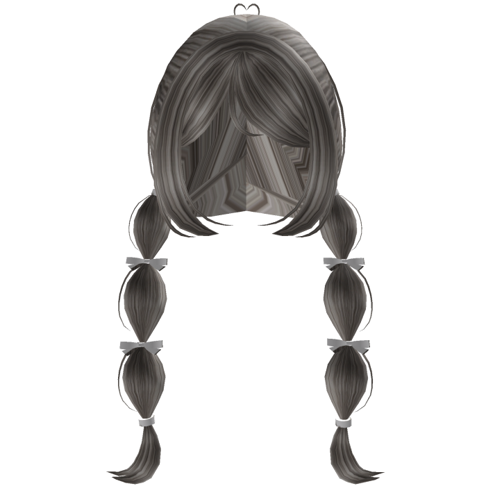 adorable cute heart bow pigtails hairstyle [grey]
