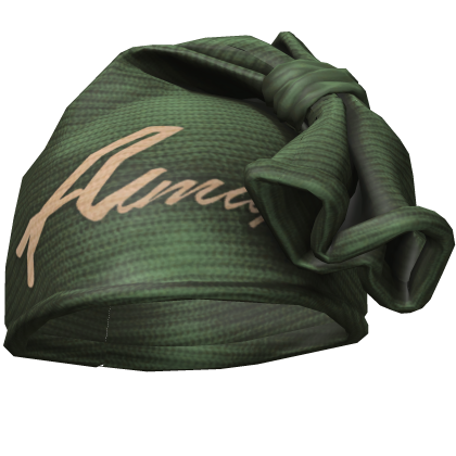Army Green & Cream Knotted Wrap Cap Beanie