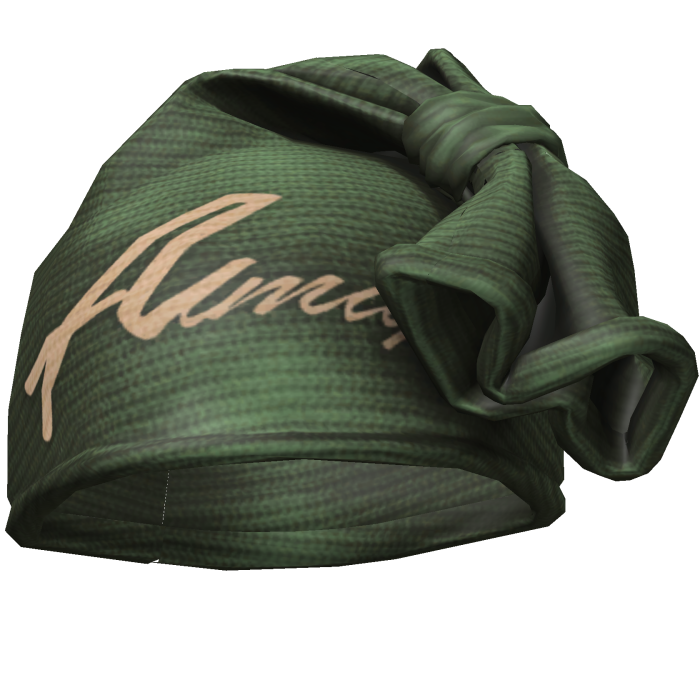 Army Green & Cream Knotted Wrap Cap Beanie