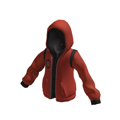 Zip Hoodie Black on Red Roblox
